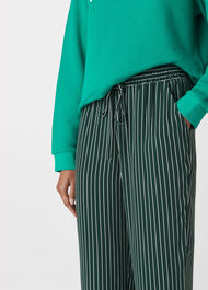 Stripe Wide Leg Trouser Green