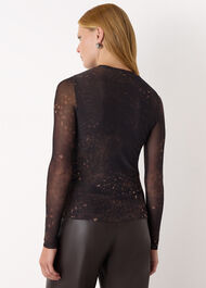 Spotted Animal Mesh Top