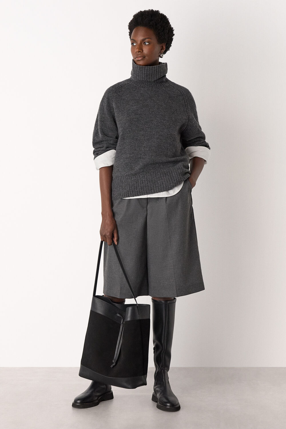 Roll Neck Wool Mix Jumper