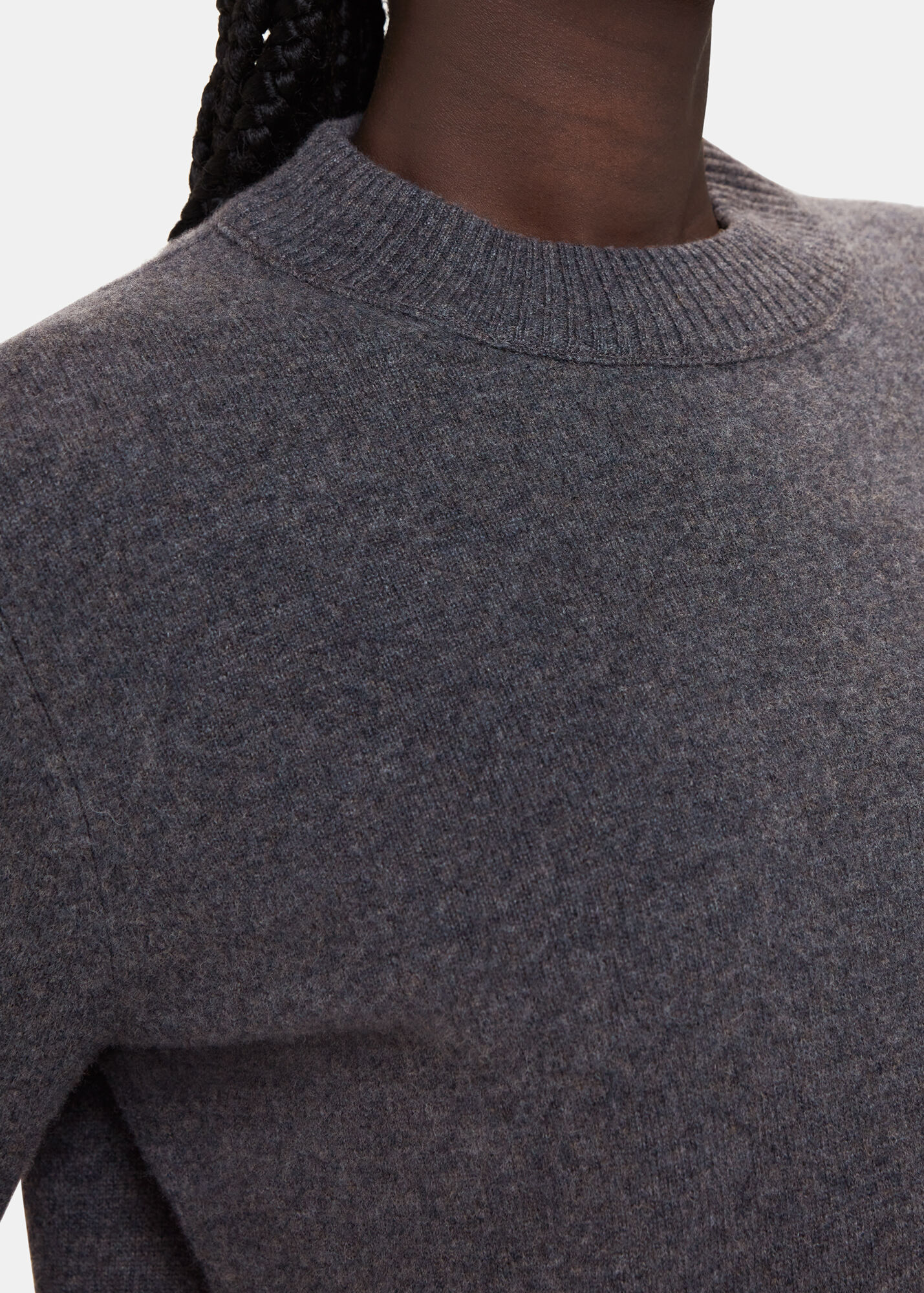 Dark Grey Wool Cropped Sweater WHISTLES