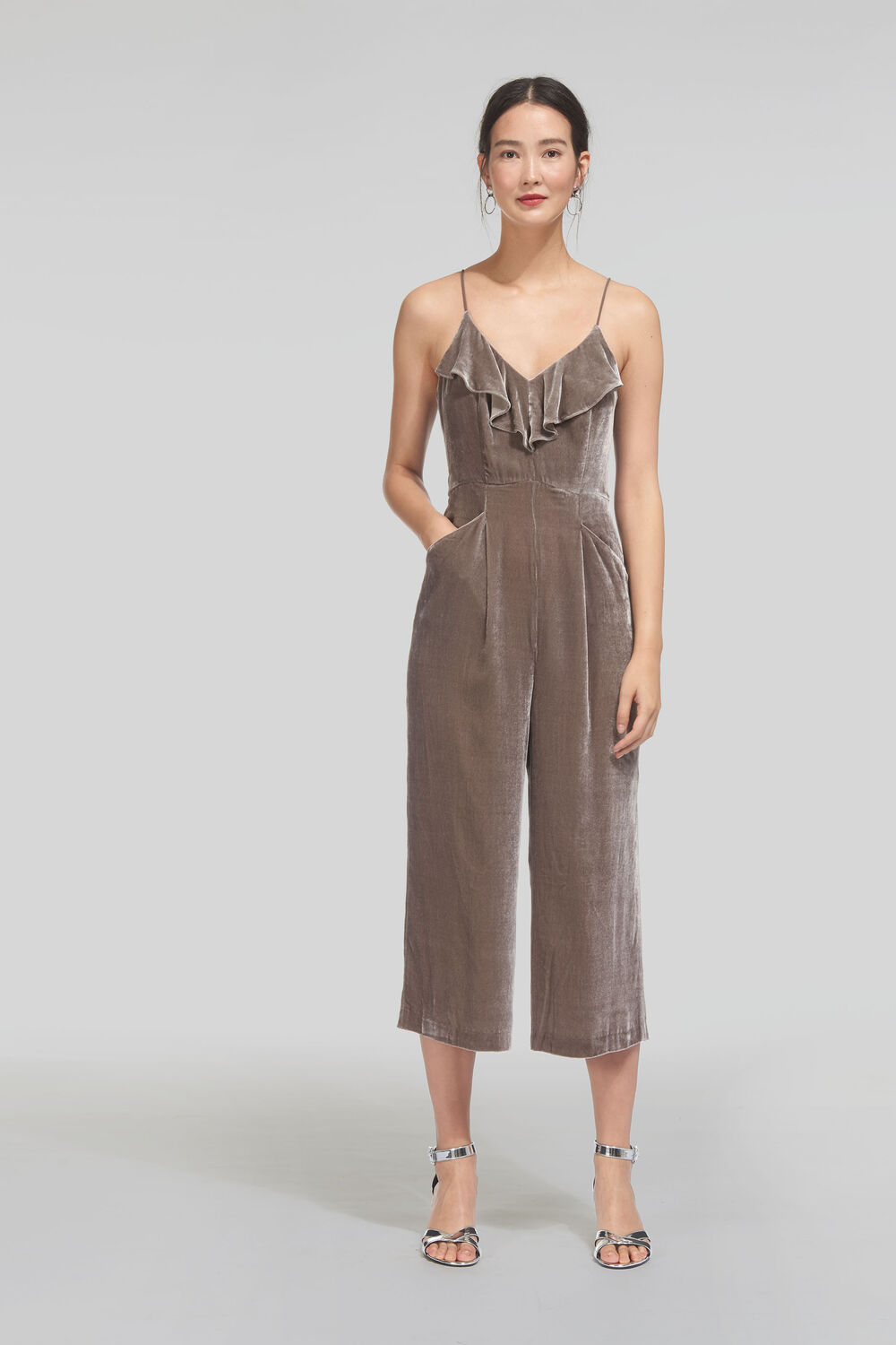 Florence Velvet Jumpsuit Silver