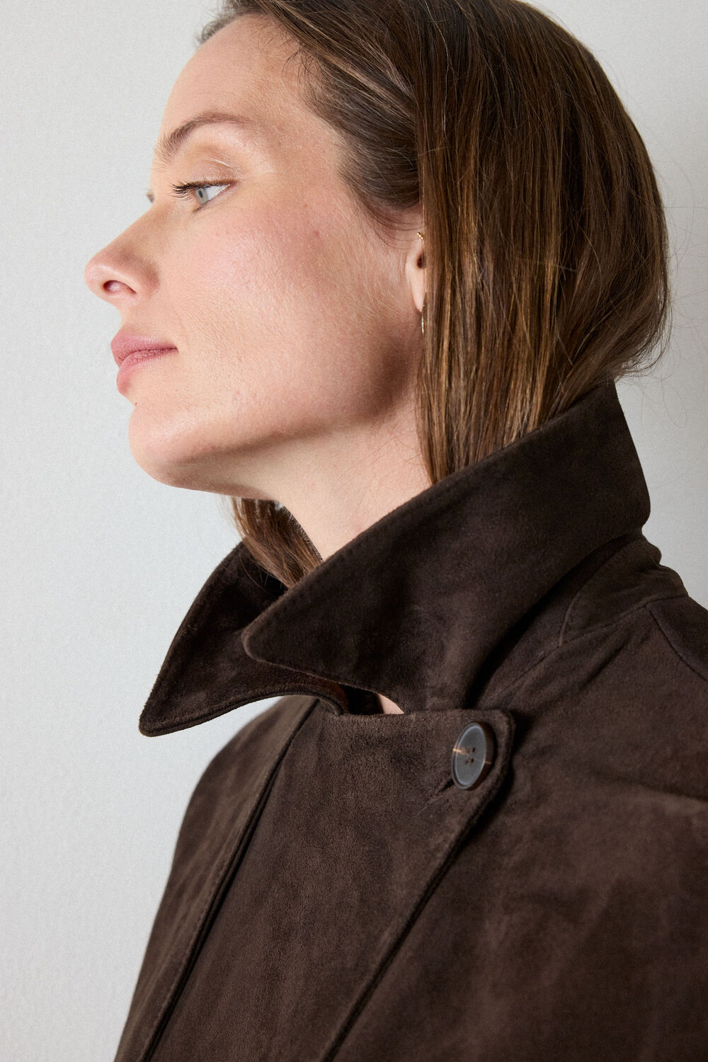 Chocolate Suede Trench Coat