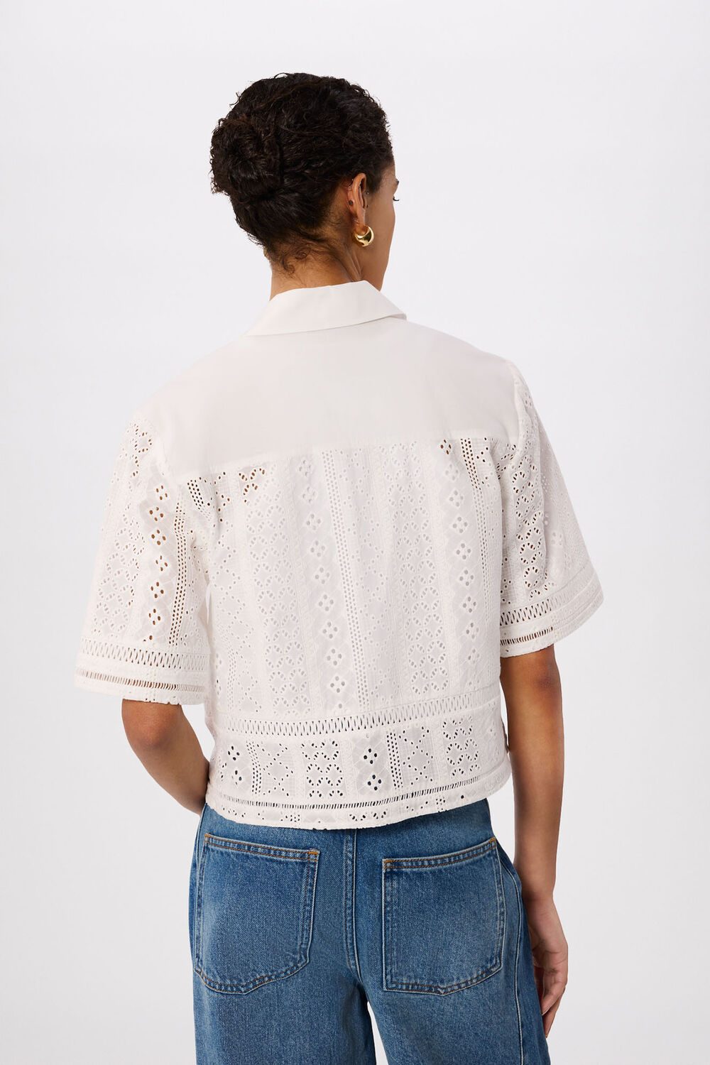 White Broderie Cotton Shirt