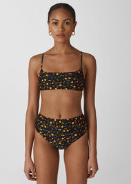 Aster Floral Bikini Bottom Black/Multi