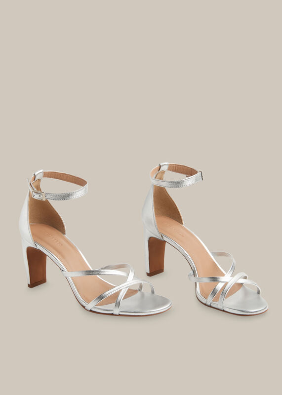 Silver Hallie Strappy High Sandal