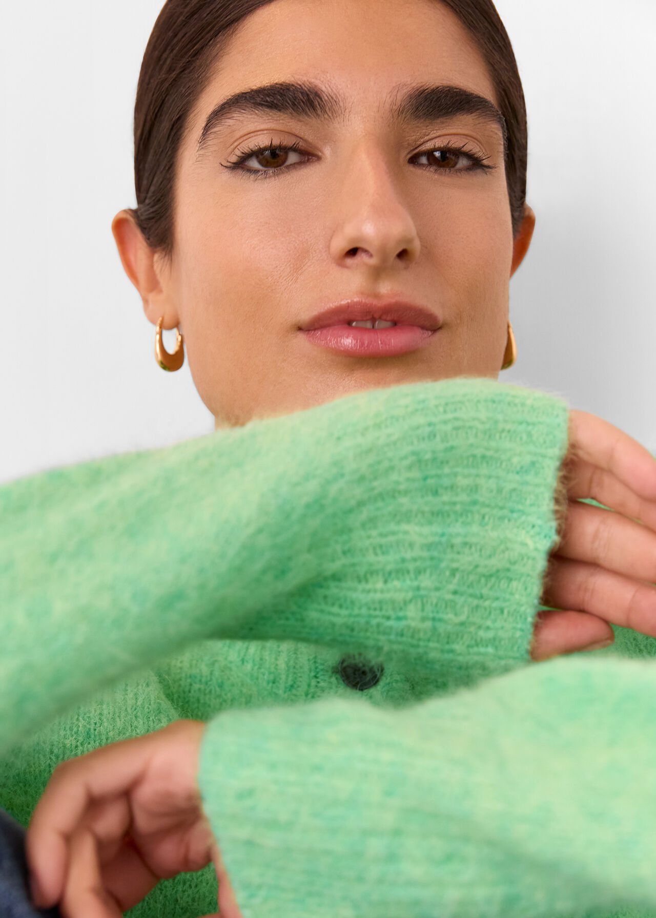 Alpaca Crew Neck Cardigan