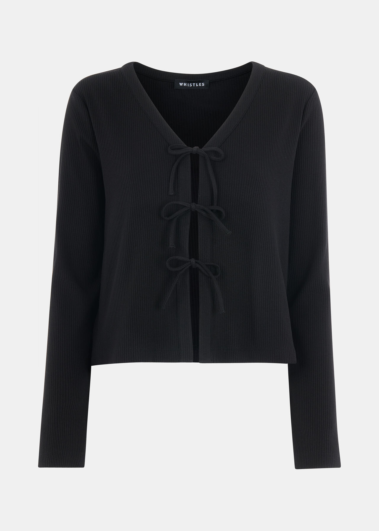 Tie Front Ribbed Cardigan