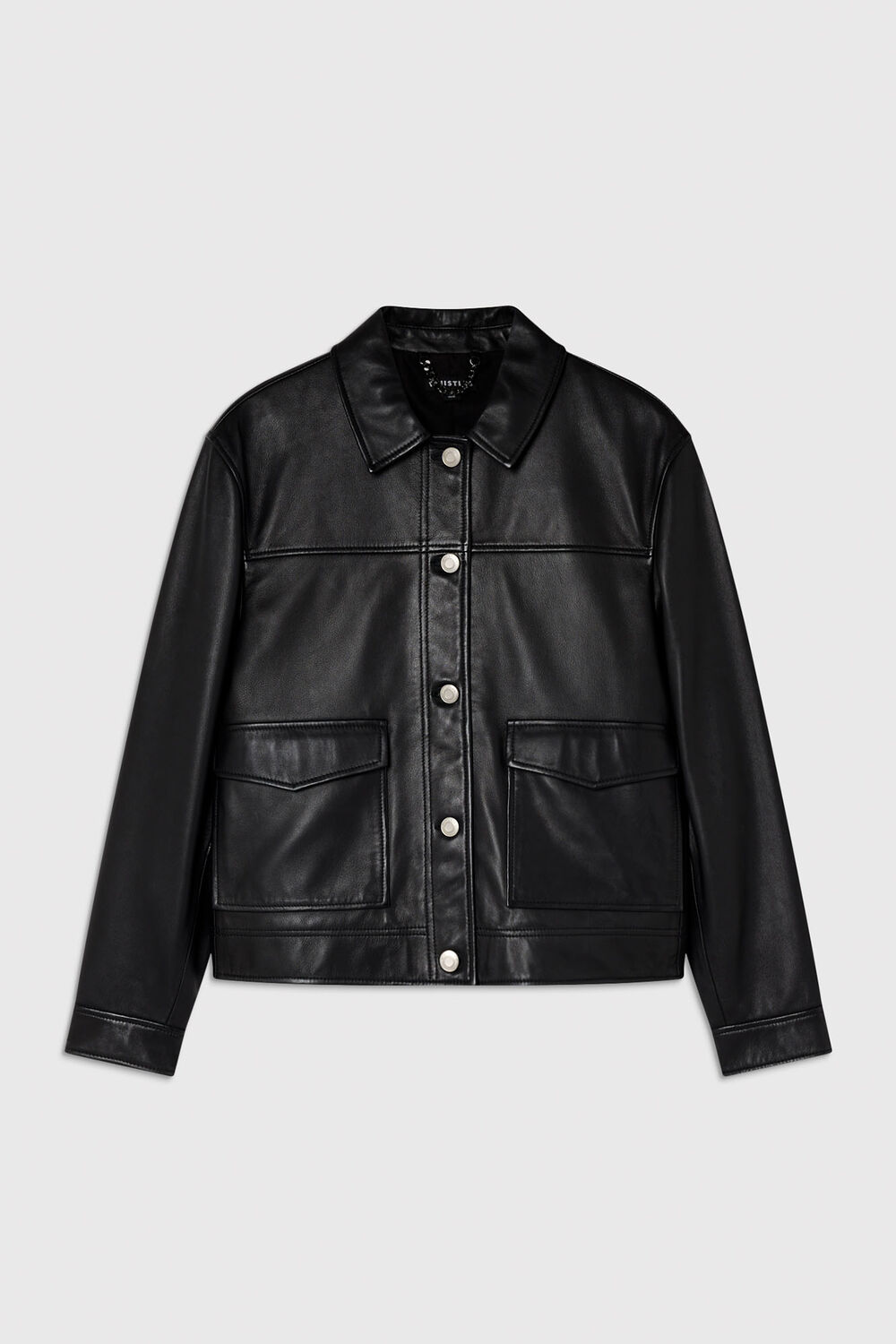 Black Natia Leather Western Jacket
