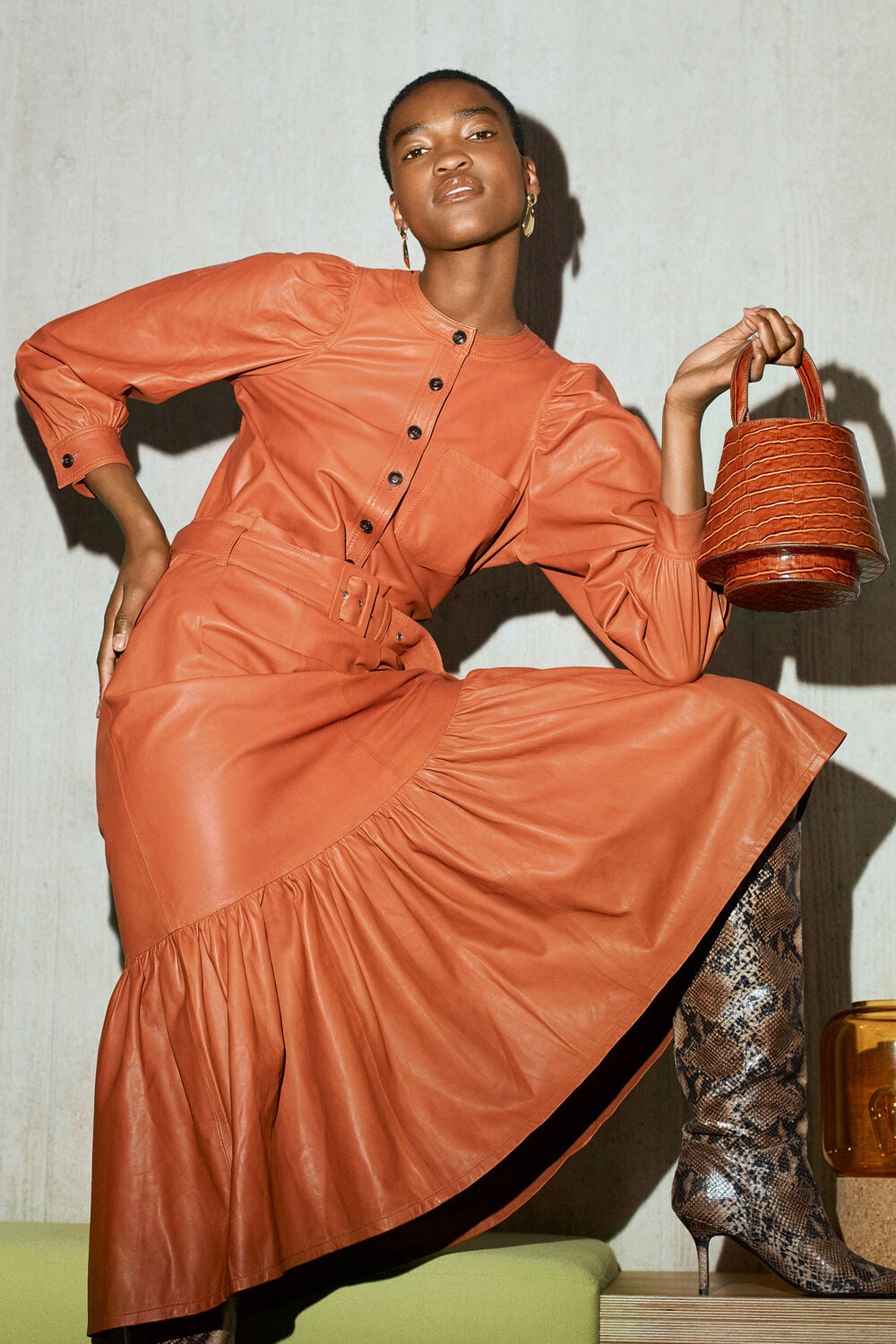Whistles x Mlouye Lantern Bag Tan