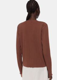 Ribbed Jersey Button Top
