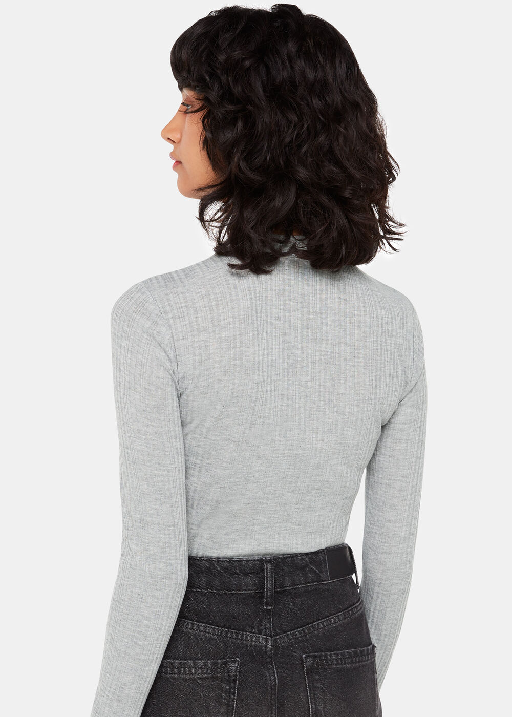 Diagonal Rib Crew Neck Top