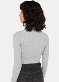 Diagonal Rib Crew Neck Top