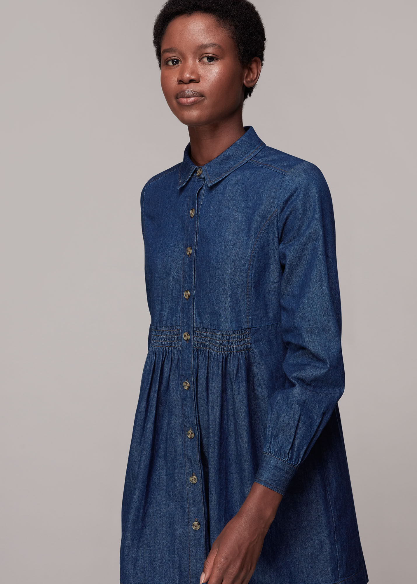Dark Denim Chambray Dress WHISTLES