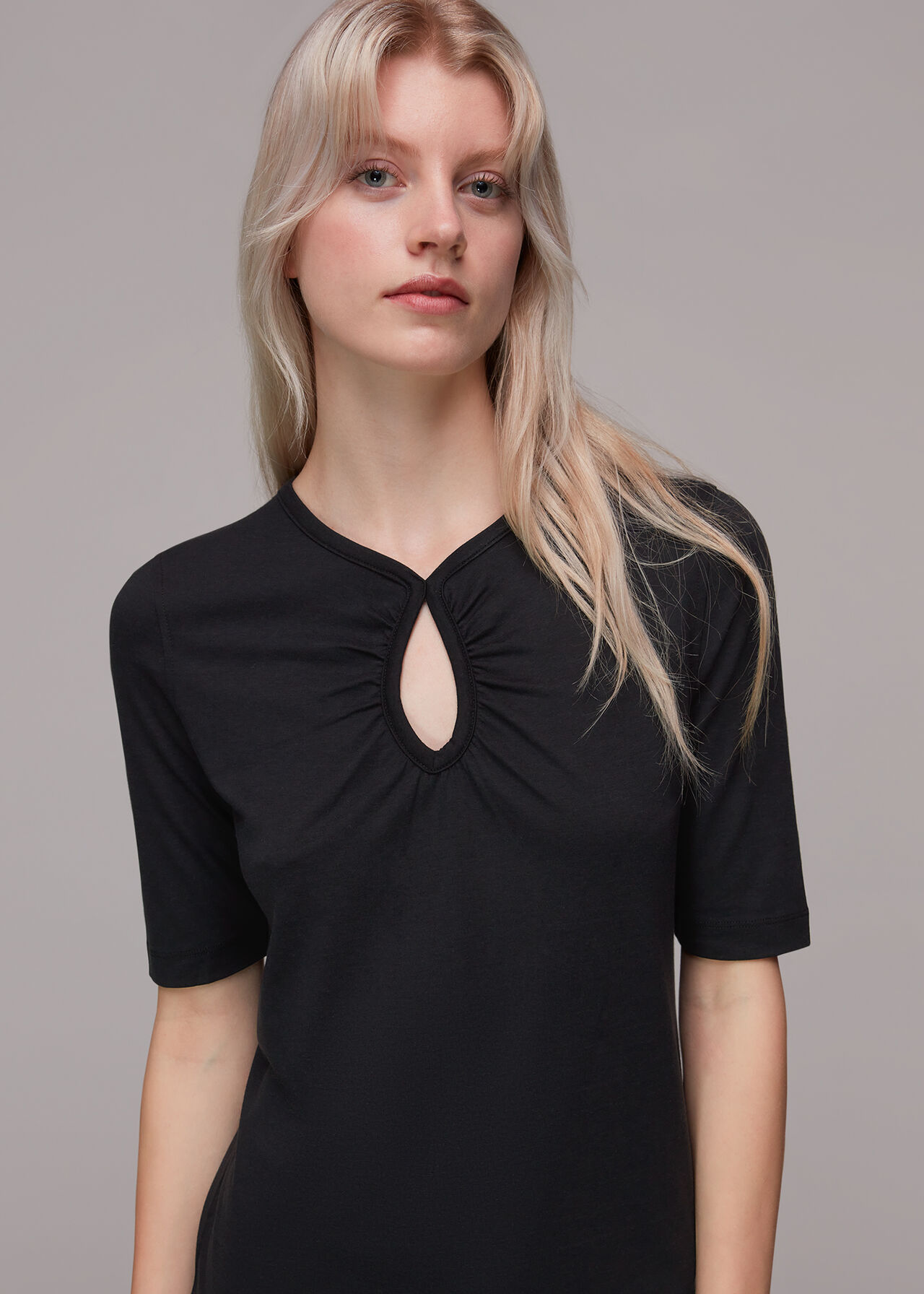 Keyhole Jersey Midi Dress