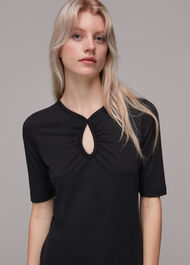 Keyhole Jersey Midi Dress