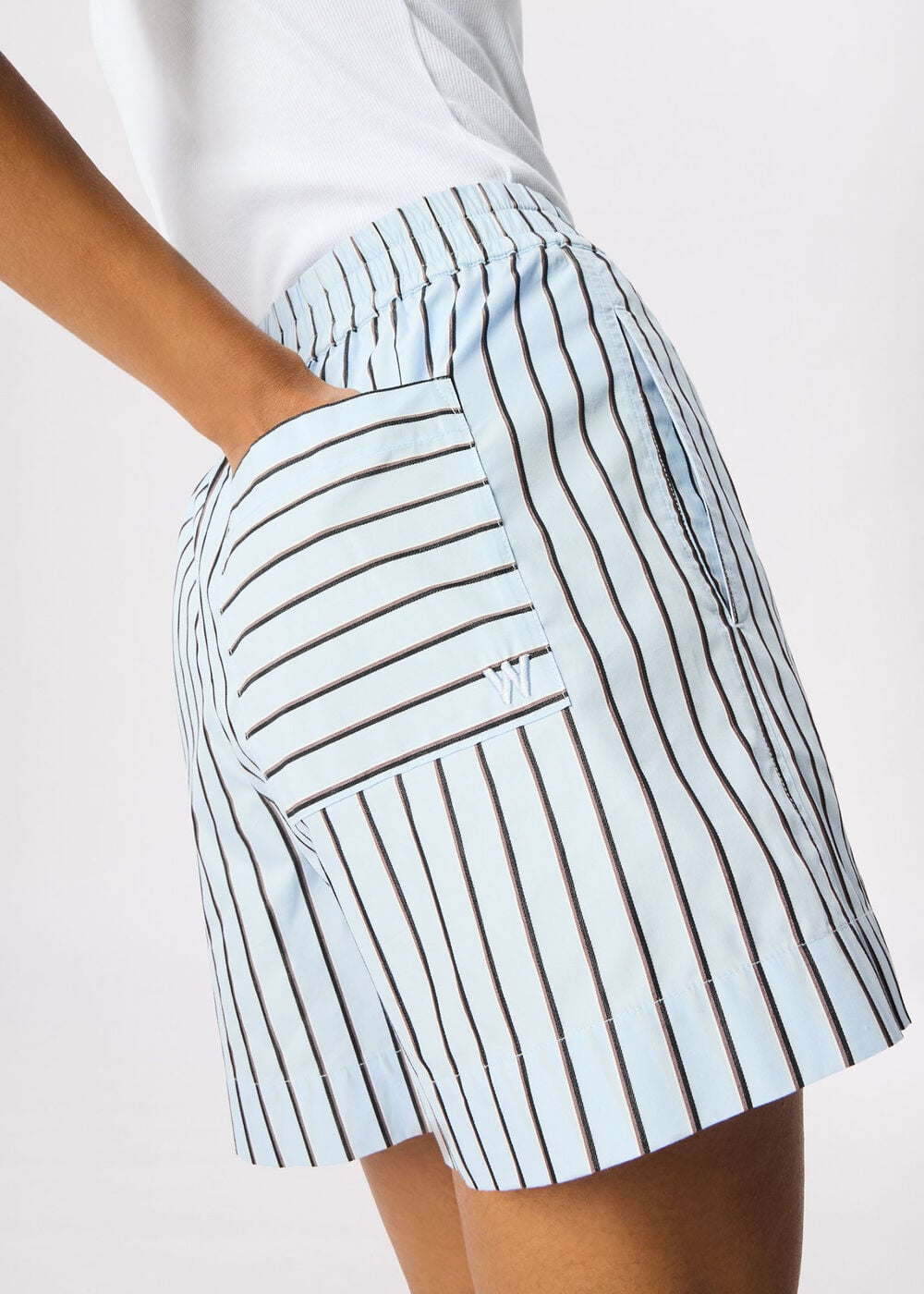 Cotton Poplin Stripe Short