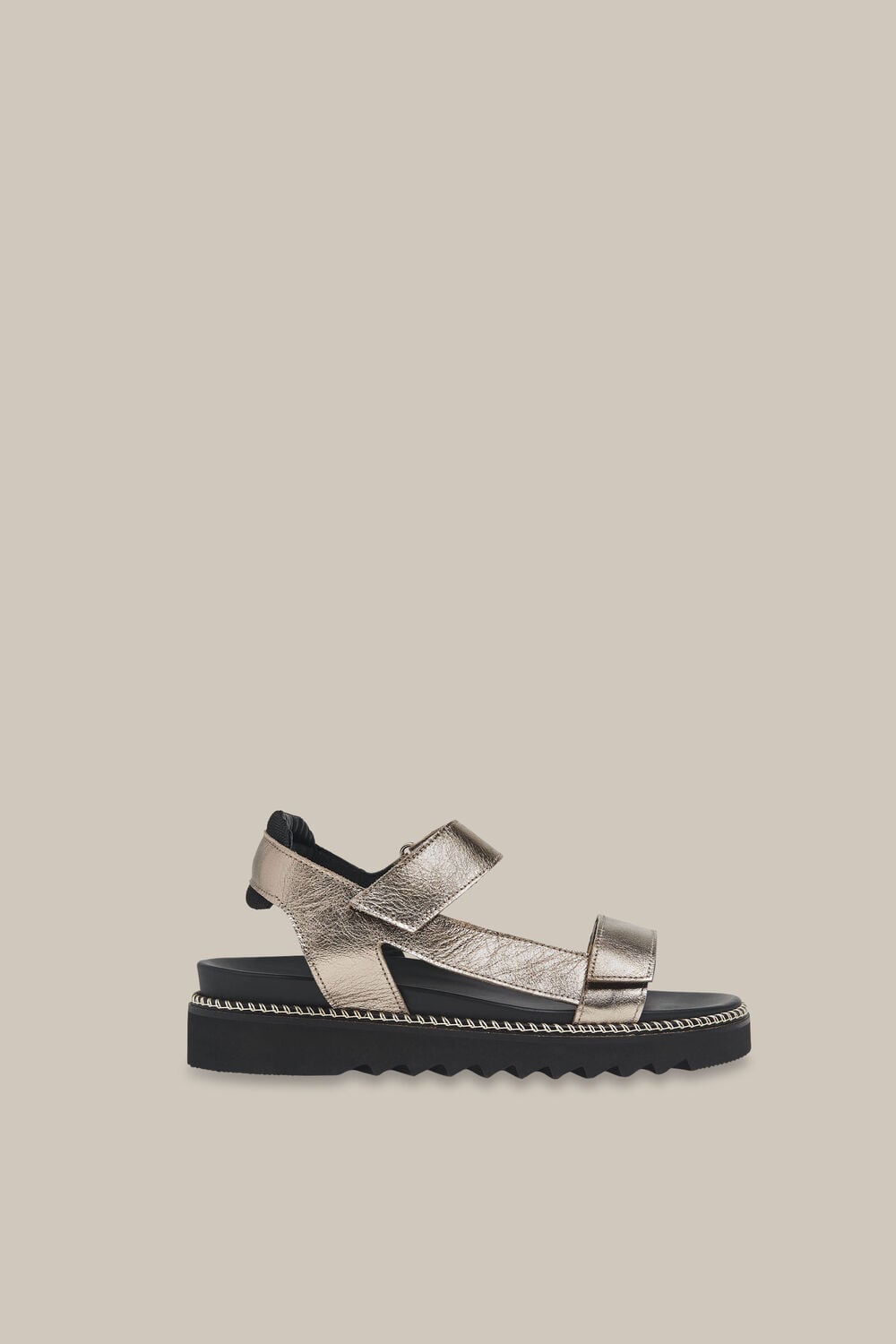 Noah Sporty Velcro Sandal Pewter