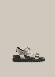 Noah Sporty Velcro Sandal Pewter