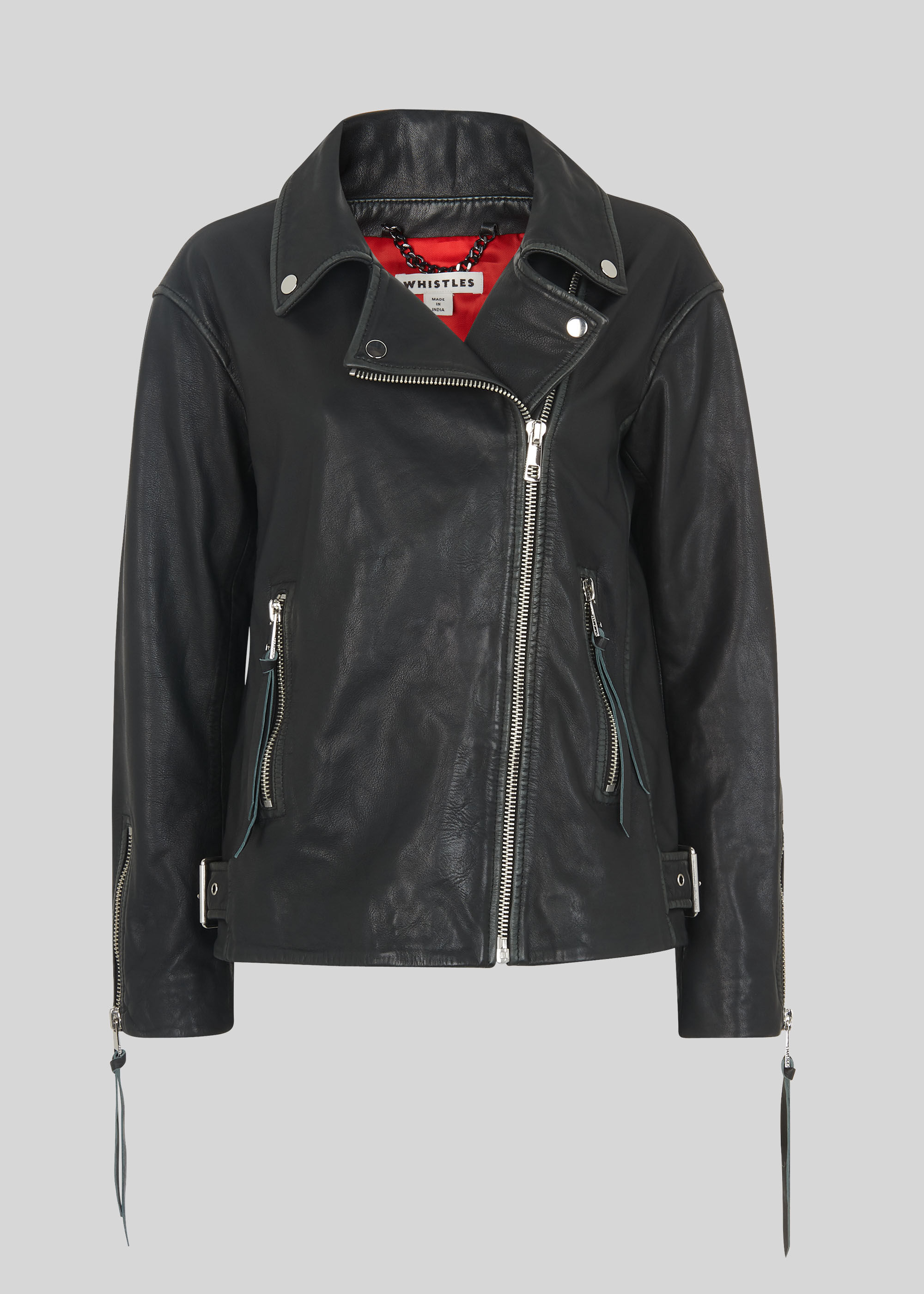 Whistles lily leather jacket sale