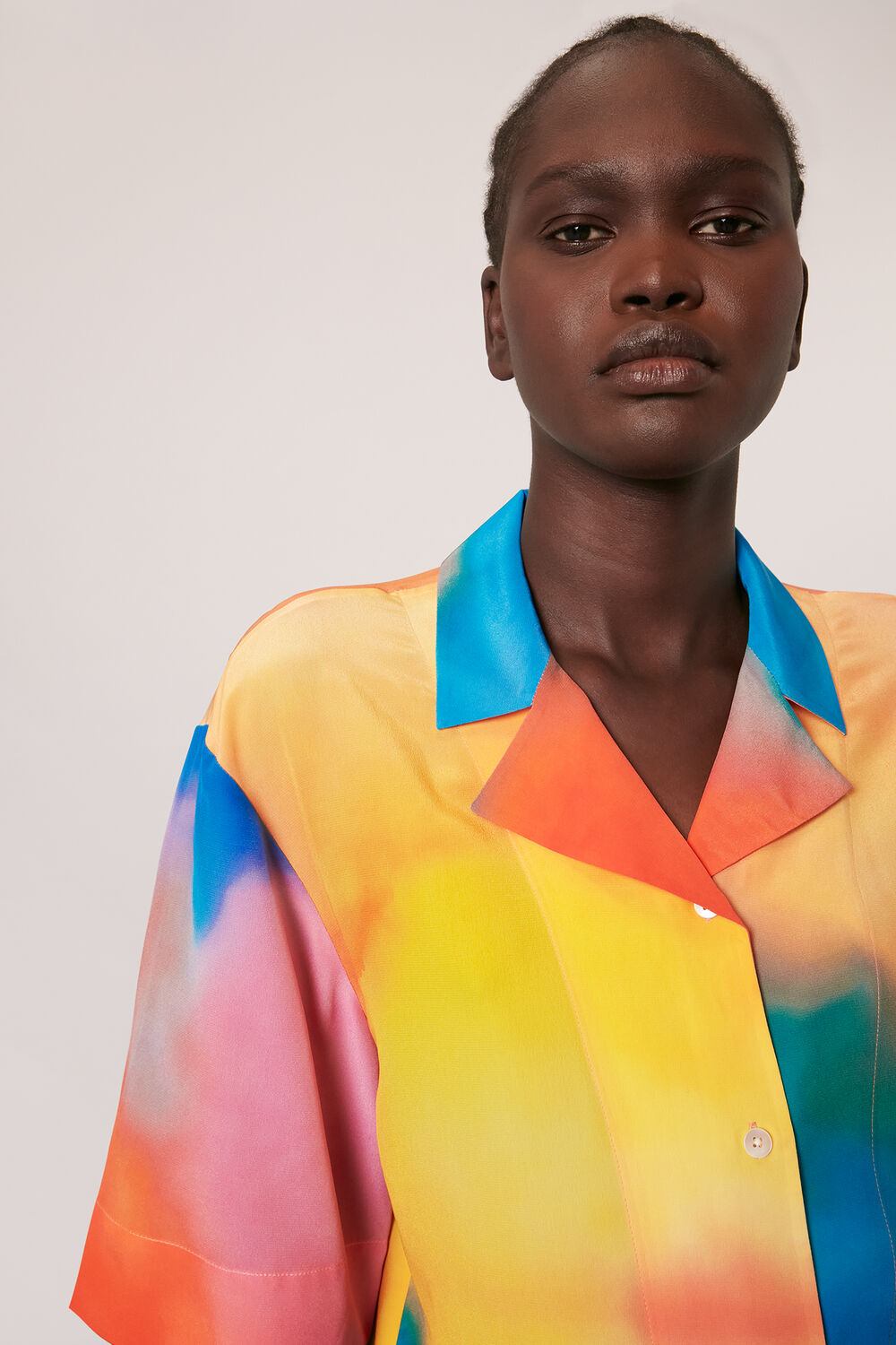 Rainbow Silk Bowling Shirt