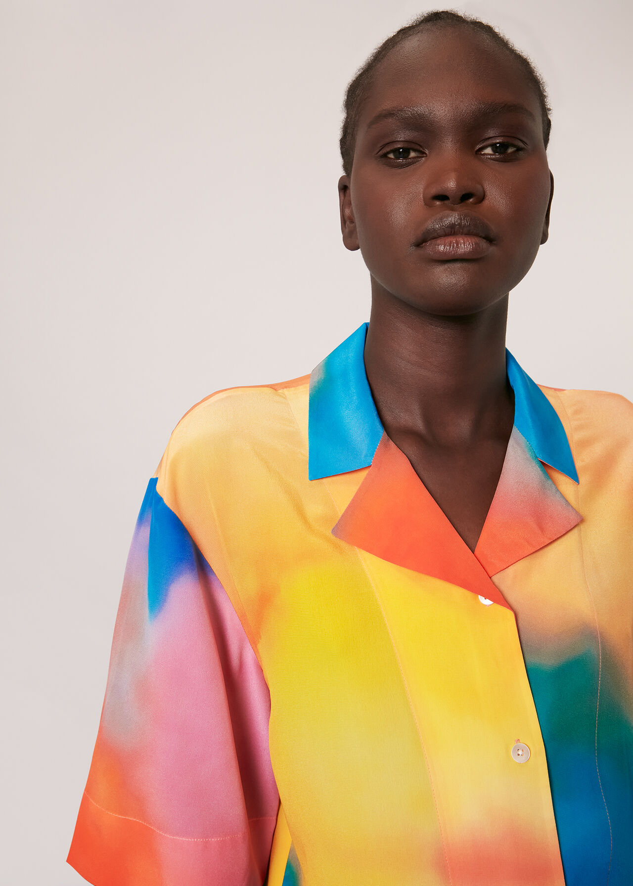 Rainbow Silk Bowling Shirt