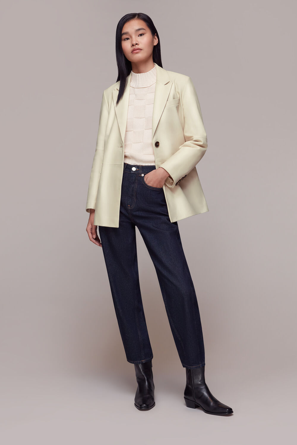 Stina Leather Blazer