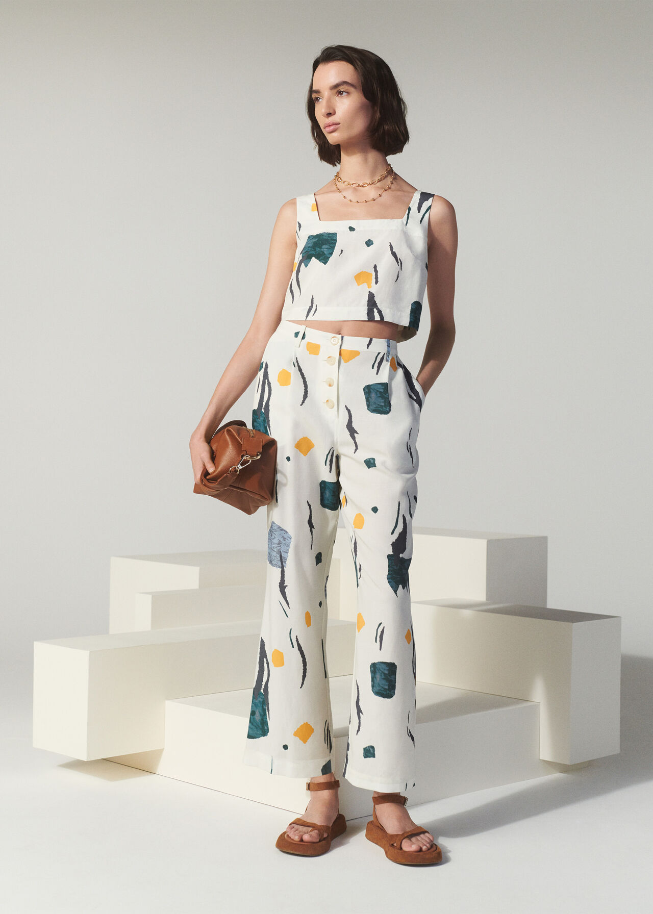 Aida Abstract Print Trousers