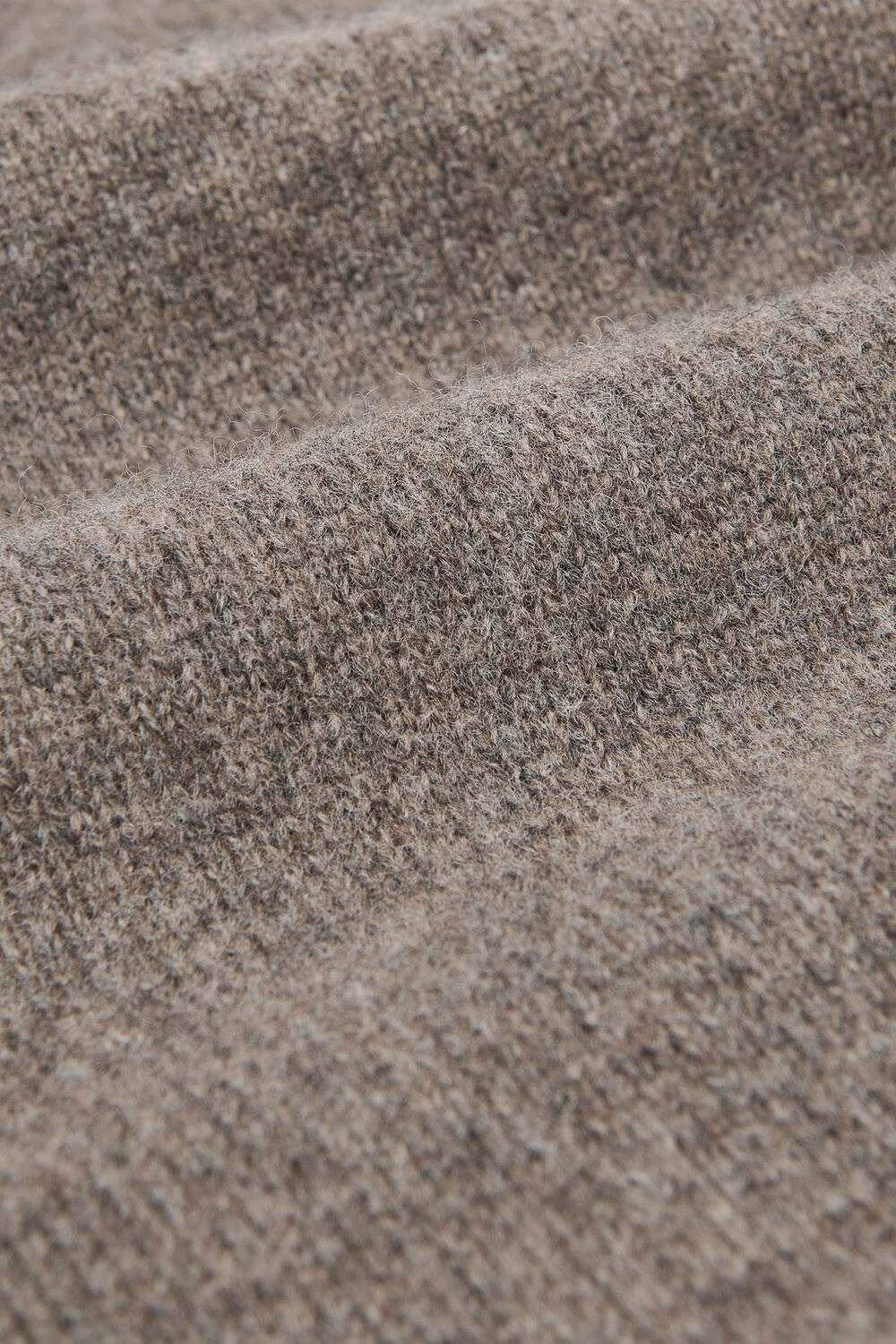 Taupe Funnel Neck Wool Mini Dress