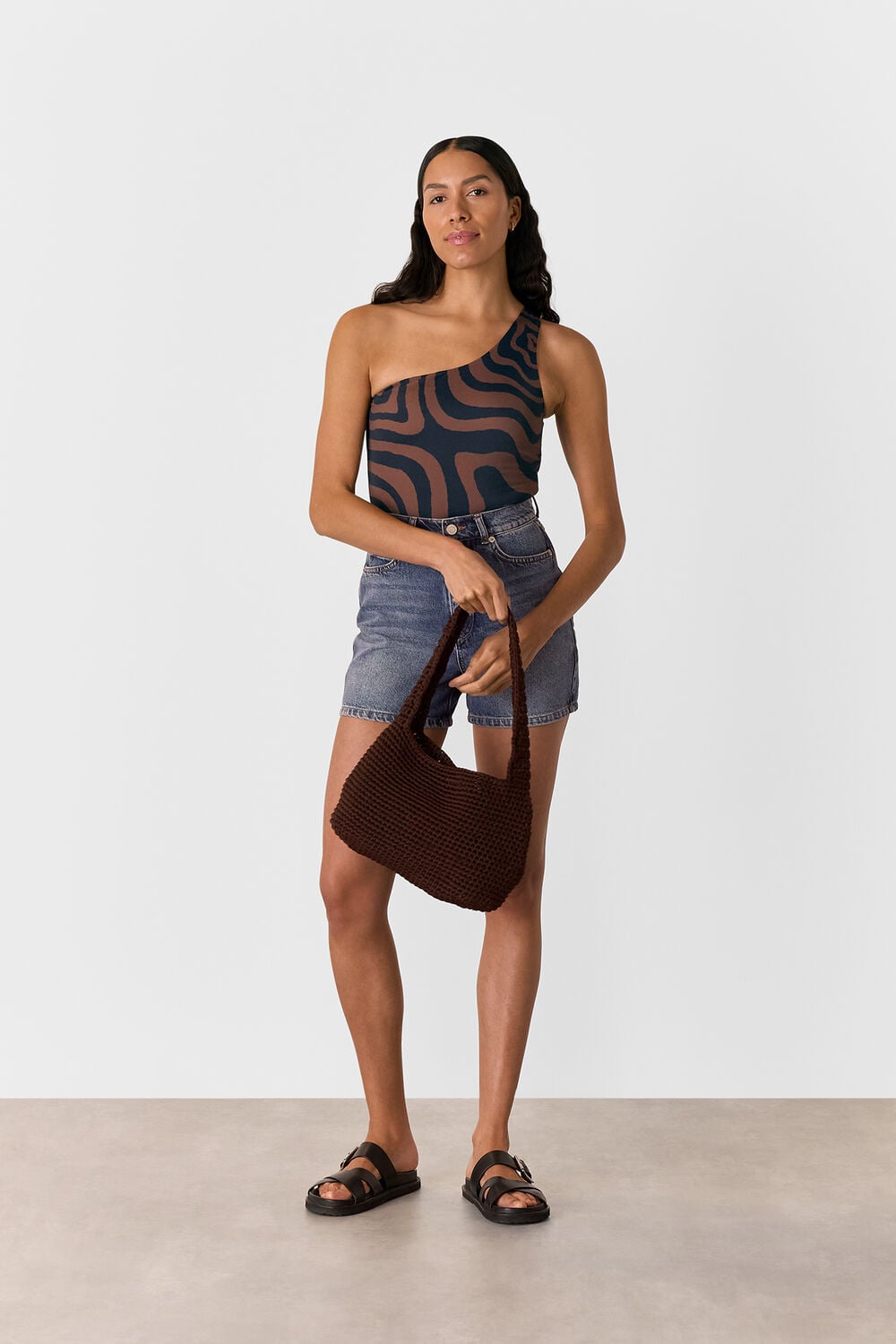 Navy Swirl Print Swimsuit