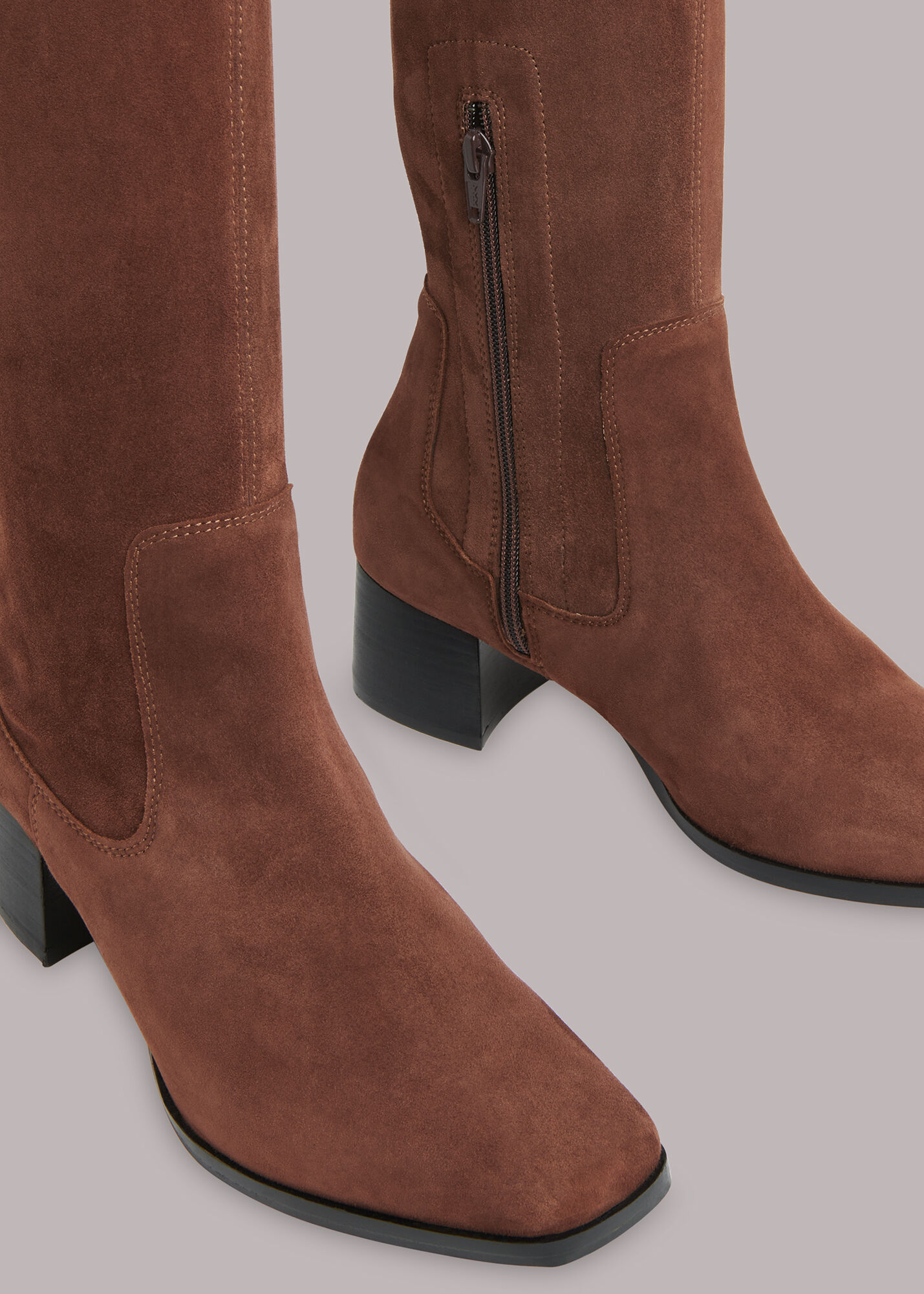Brown Blaire Stretch Knee High Boot