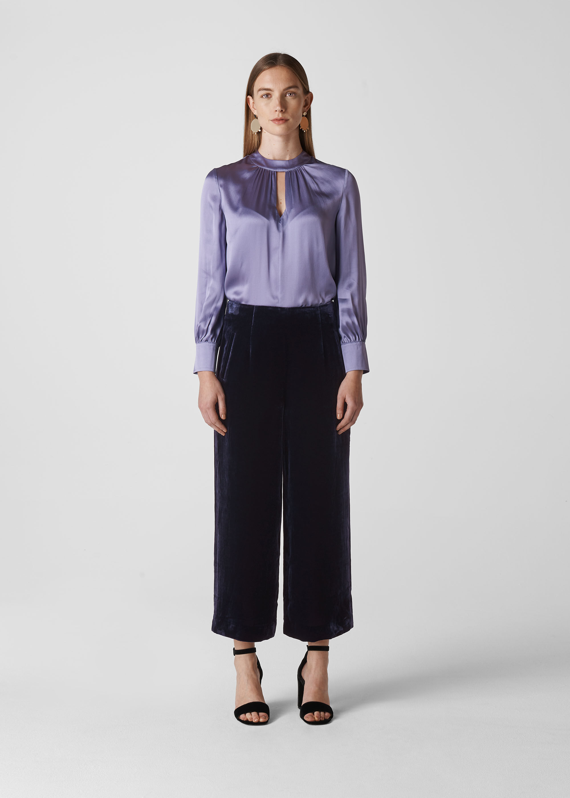 Velvet cropped new arrivals trousers