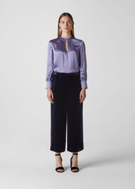 Velvet Silk Mix Trouser Purple