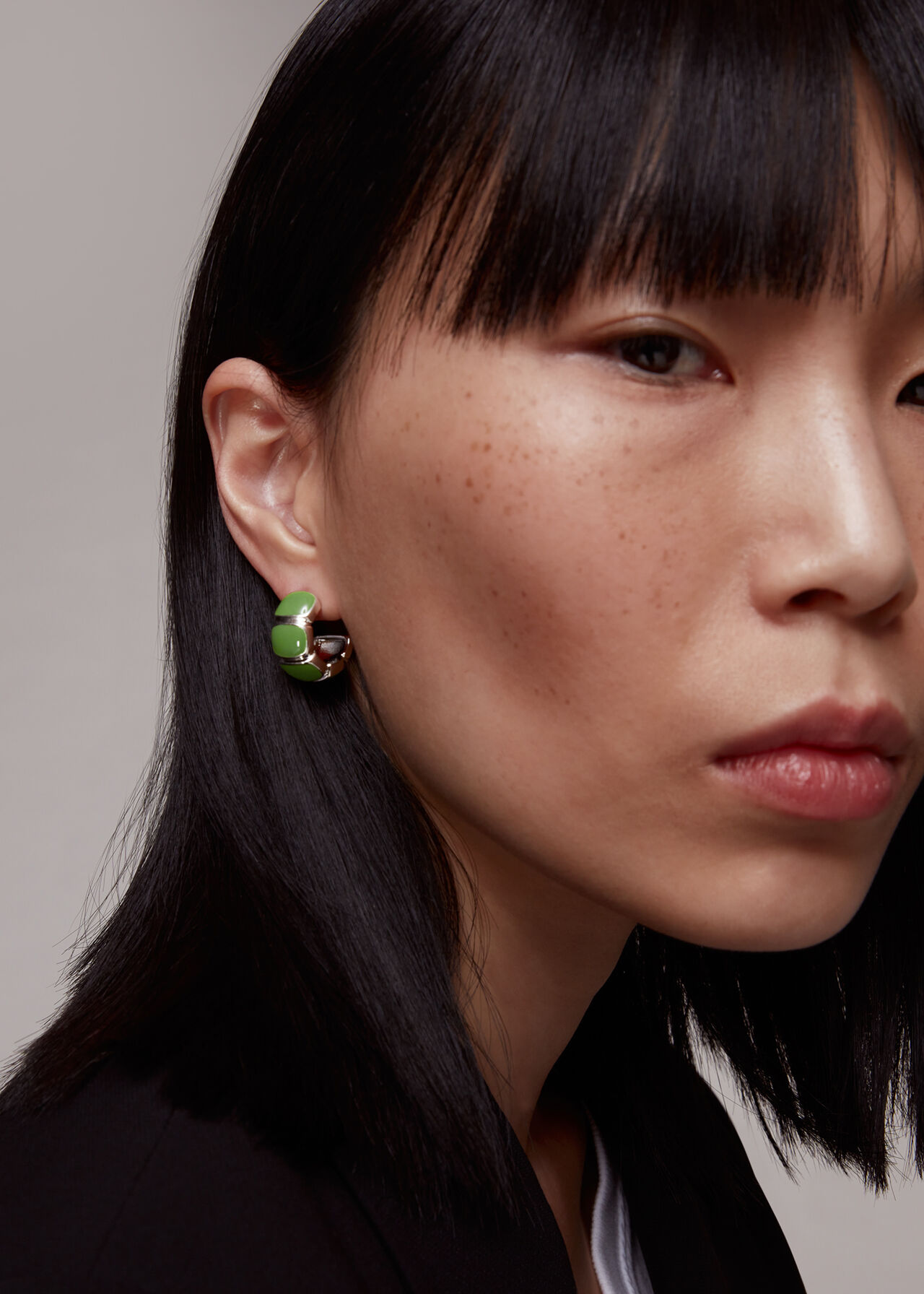 Enamel Hoop Earring