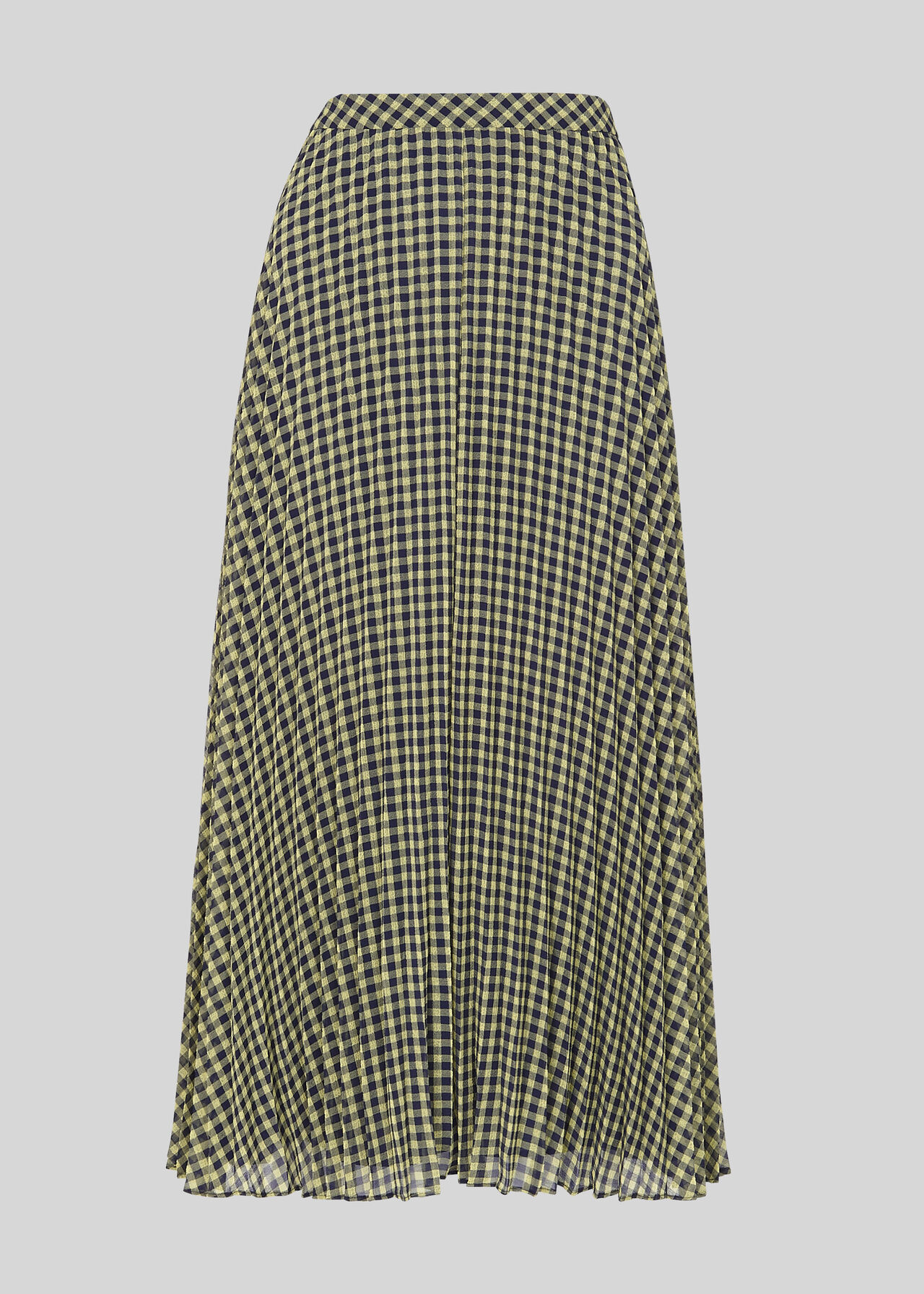 Gingham Pleated Skirt Navy/Multi