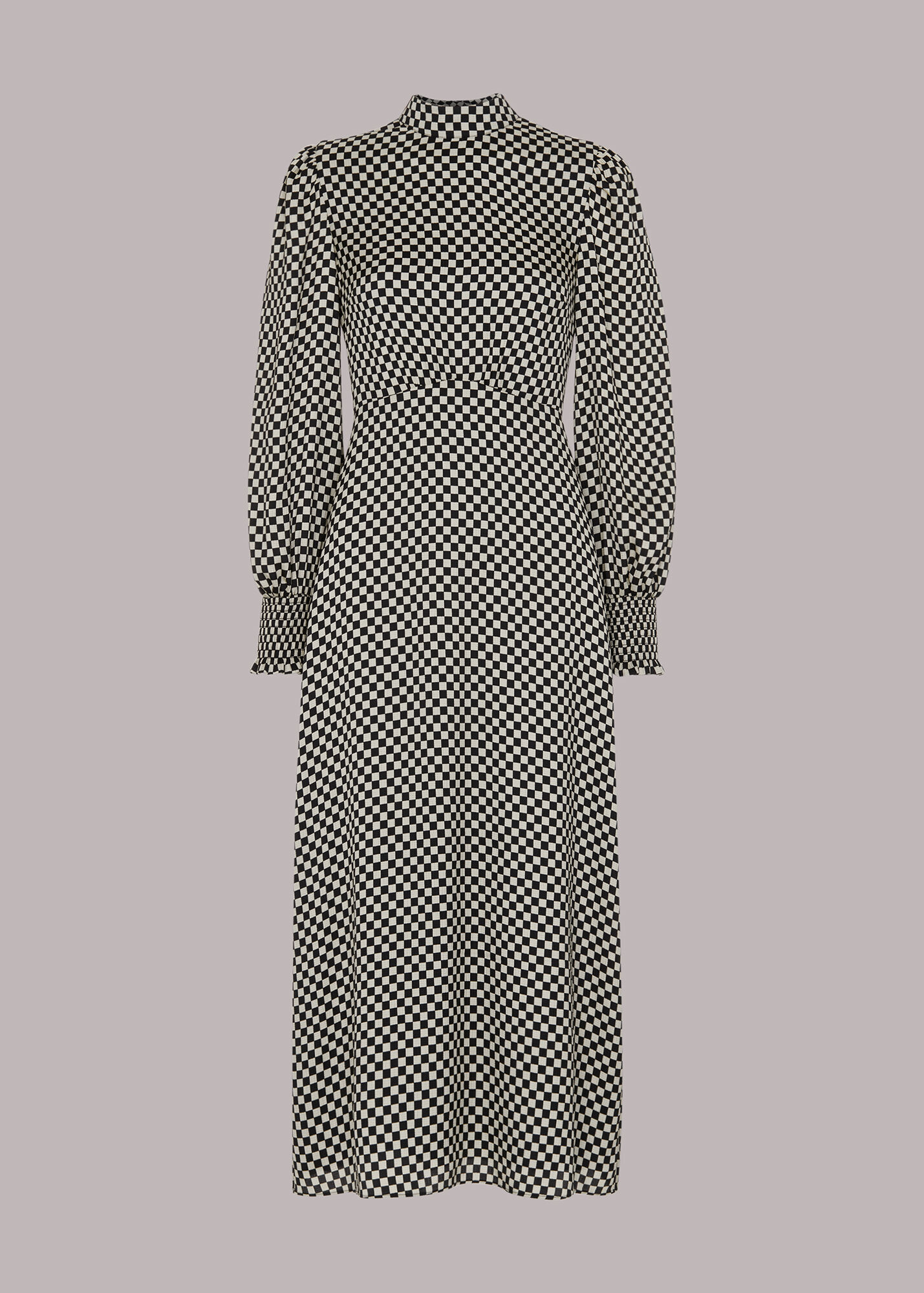 Black/Multi Darcie Checkerboard Midi Dress WHISTLES