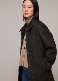 Wool Textured Tie Waist Coat