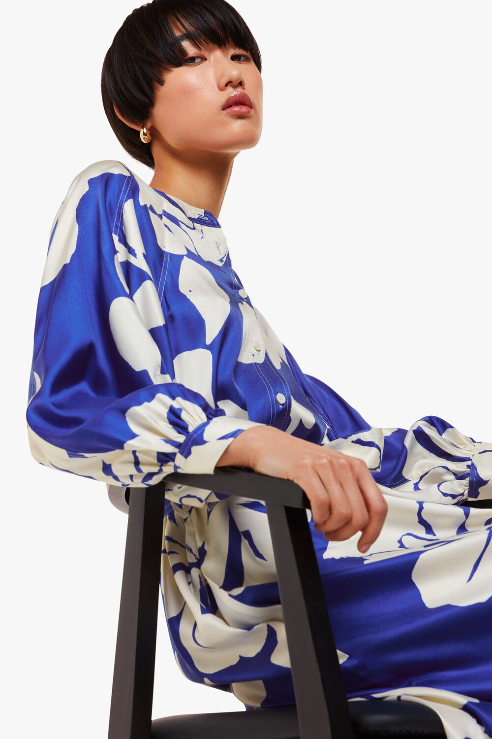 Blue Hibiscus Print Mabel Dress