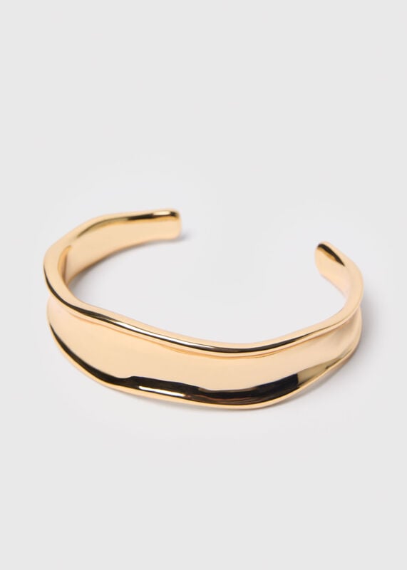 Gold Chunky Irregular Cuff Bangle
