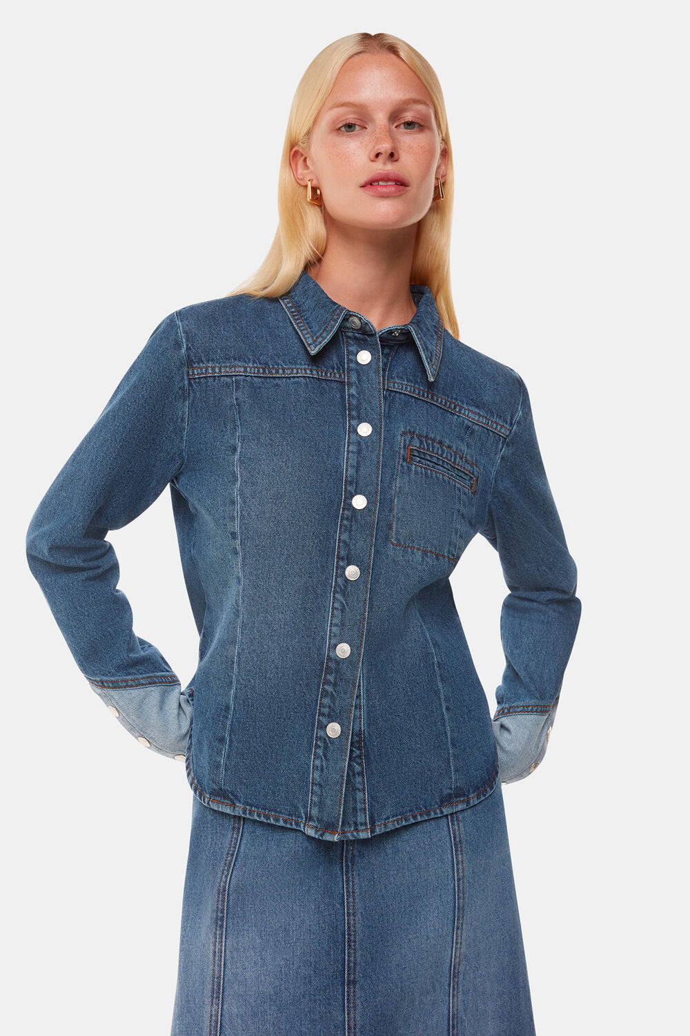 Patchwork Denim Shirt
