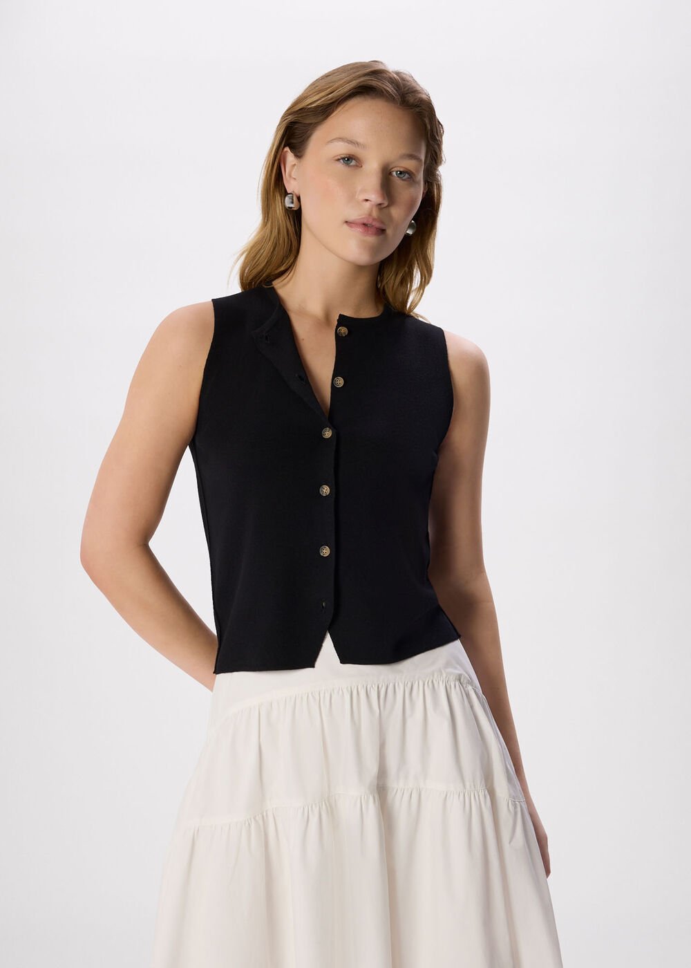 Lucy Button Front Knit Tank