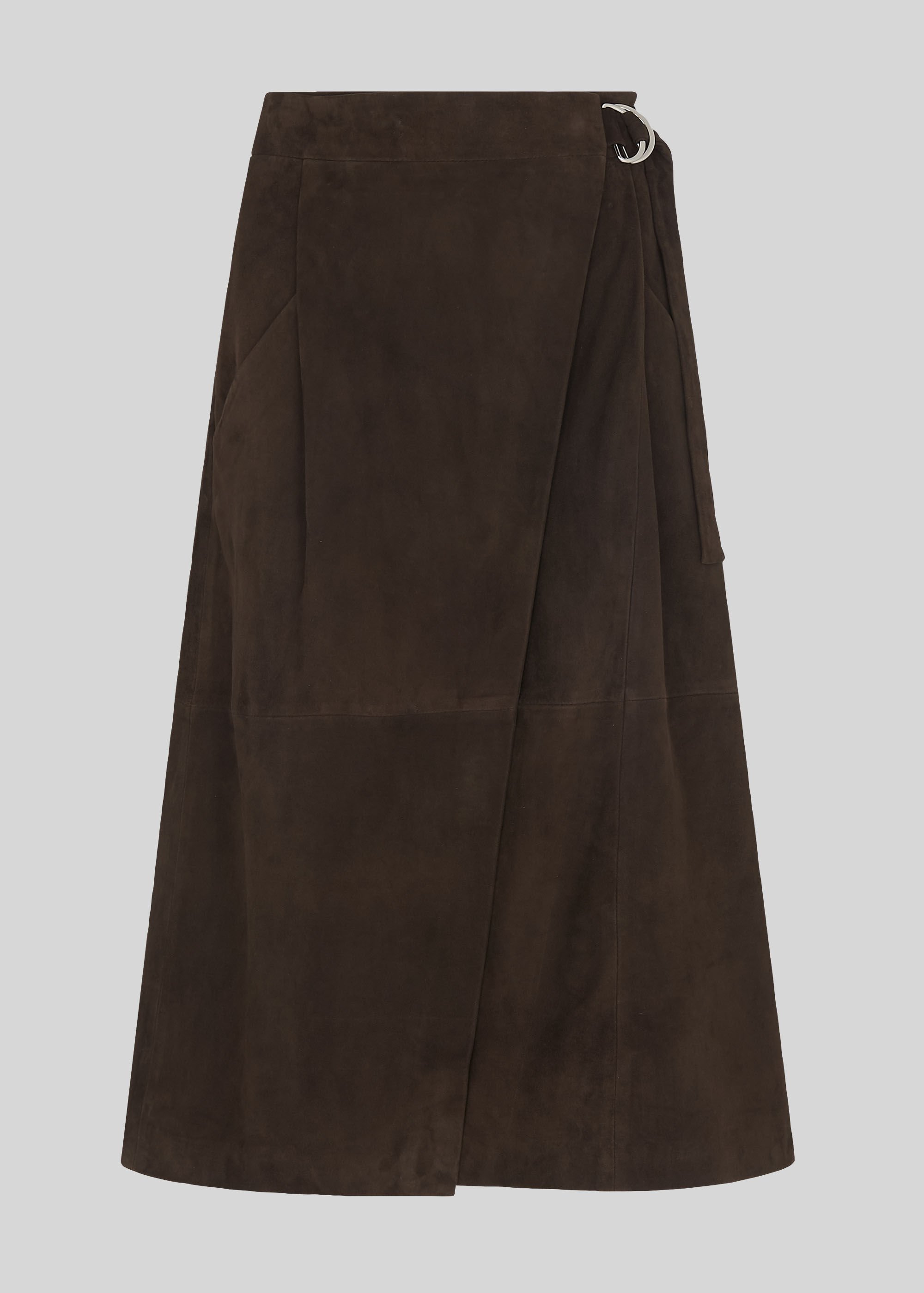 Suede Wrap Midi Skirt |