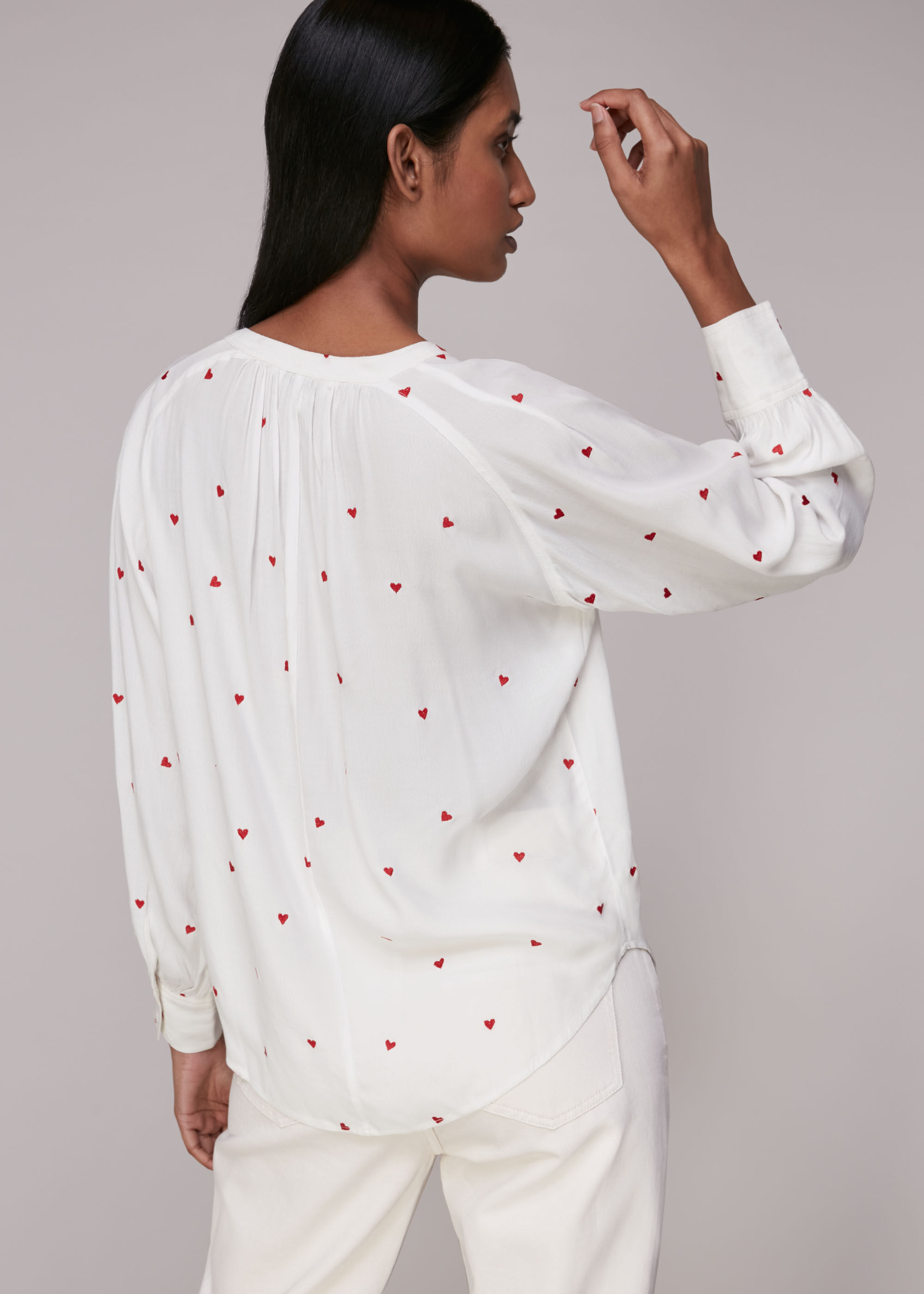 Whistles heart embroidered sweatshirt store