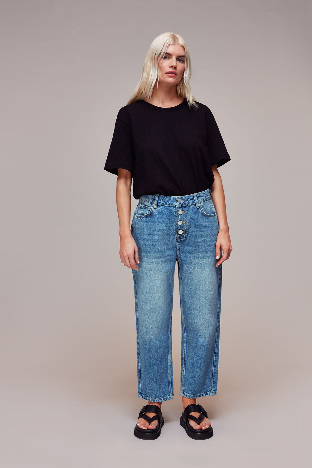 Denim Petite Authentic Hollie Button Jean