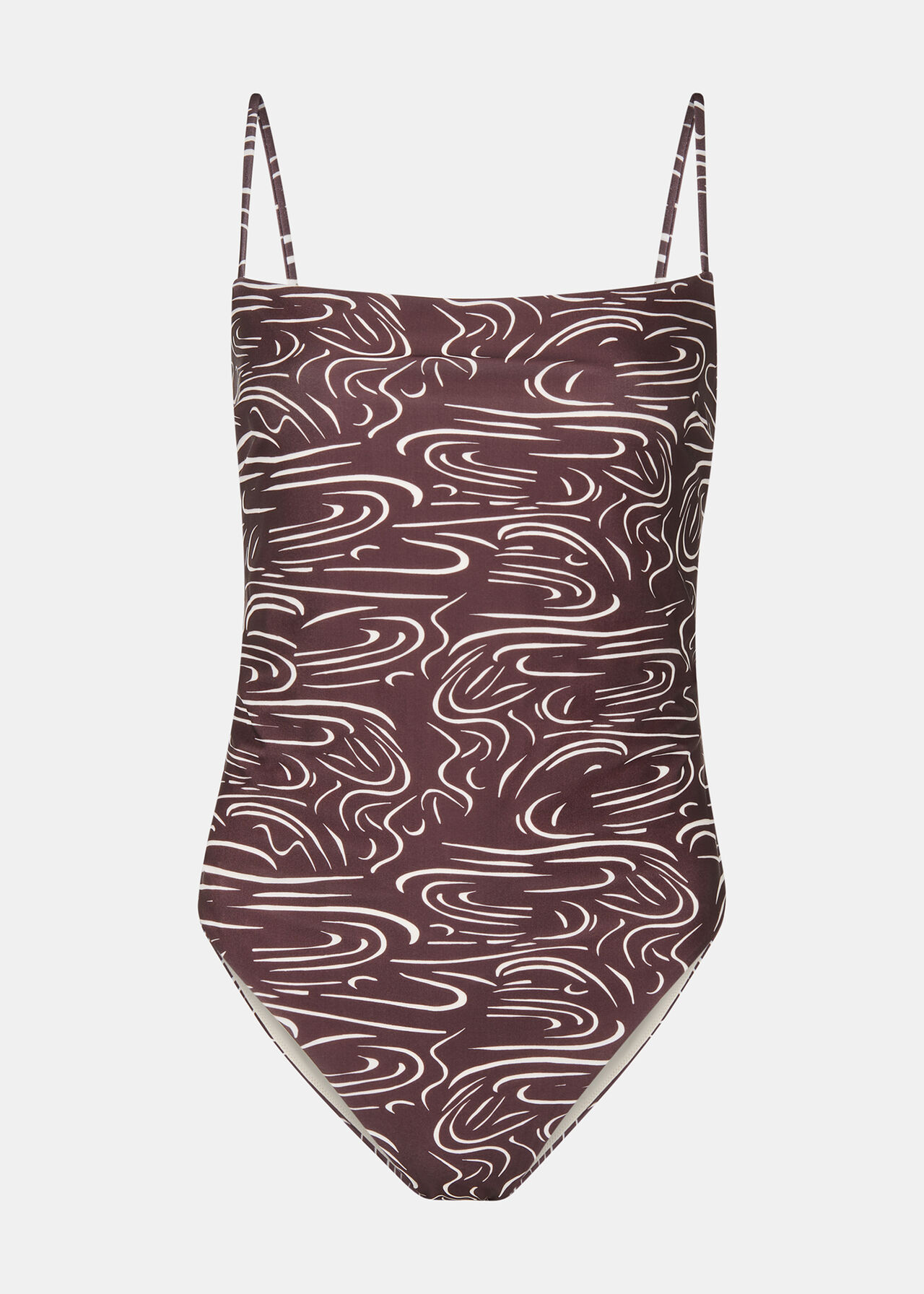 The Longing Wave Print Open-Back Swimsuit