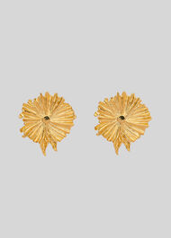 Textured Flower Earring Gold/Multi