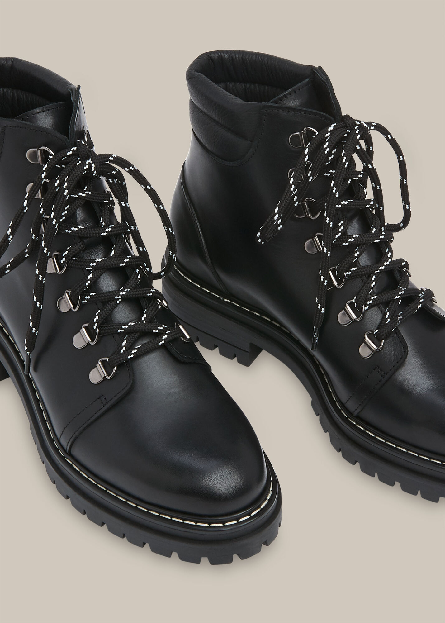 whistles amber leather lace up ankle boots