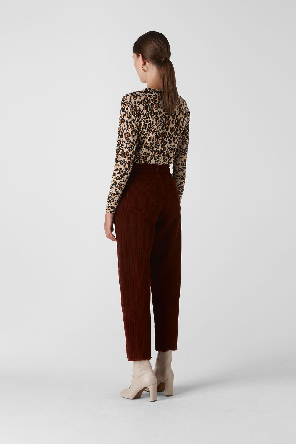 Leopard Print Crew Neck Knit Leopard Print