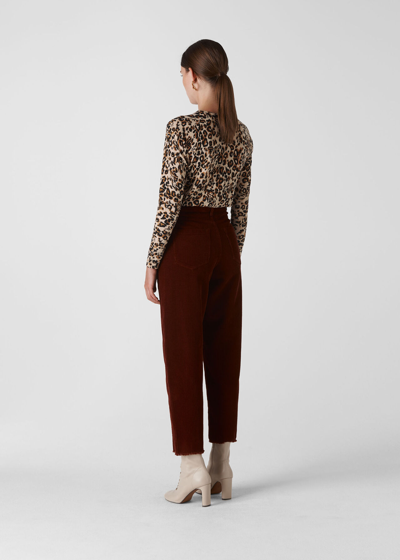 Leopard Print Crew Neck Knit Leopard Print