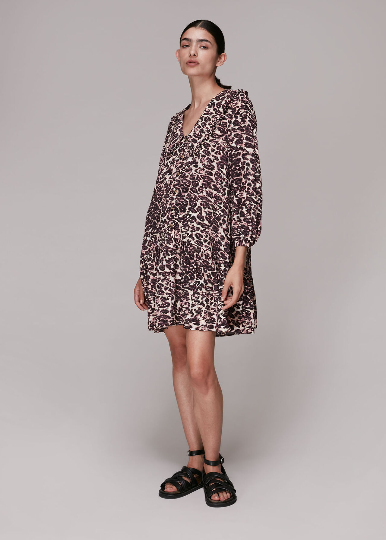 Clouded Leopard Collar Dress