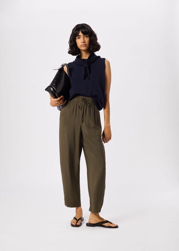 Khaki Tie Waist Trouser